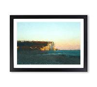 Seven Sisters Cliffs in Eastbourne Framed Print | A2 Black Framed Wall Art | Ready to Hang | Modern Landscape Picture | Living Room Bedroom Lounge Office