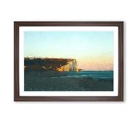 Seven Sisters Cliffs in Eastbourne Framed Print | A2 Walnut Framed Wall Art | Ready to Hang | Modern Landscape Picture | Living Room Bedroom Lounge Office