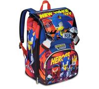 Seven Sonic Double Compartment Expandable Backpack, Blue, Maxi Capacity, Preformed Backrest, Child, Elementary School, blue, Taglia unica, Casual