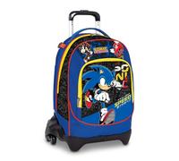 Seven Sonic Trolley Jack School Blue, 36 L, 3 Wheels, Double Compartment, Crossover System, Dual Use, Use Backpack, Bottle Pocket, Elementary and Middle School, Children and Teenagers, Travel