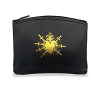 Seven Sorrows Rosary Pouch | Rosary Holder Case Geniune Leather with Zipper, Black-ss, 4 x 3 inches (10.2 x 7.6 cm)