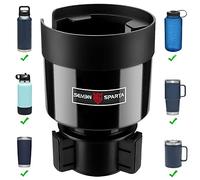 Seven Sparta Expander Car Cup Holder Expander Organizer with Adjustable Base, Compatible with Hydro Flasks 32/40 Ounce, Compatible with Yeti Ramblers 20/26/30 Ounce, Other Bottles in 3.4"-3.8" (Black)