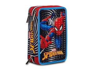 Seven Spider-Man The Greatest Hero 3 Zip Pencil Case, Multicoloured, Complete with Pencils, Markers etc.., School & Leisure