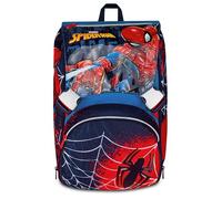 Seven Spiderman Double Compartment Expandable Backpack, Blue, Maxi Capacity, Preformed Backrest, Child, Elementary School, blue, Blu, Casual