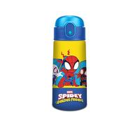 Seven Spiderman Thermal Water Bottle, 460 ml, Steel, Straw, Automatic Opening, Watertight, Temperature Maintenance: Hot 12h/Cold 24h, School and Kindergarten