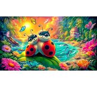 seven-spotted-ladybug 1000 Piece Educational Game Decompression Puzzle Recycled Paper Fun Present & Activity for Home for Adults 70x50cm/1000pcs