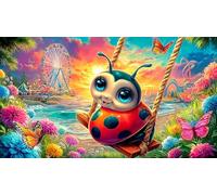 seven-spotted-ladybug 1000 Piece Jigsaw Puzzles for Adults 100% Recycled Cardboard for Family 38x26cm/1000pcs