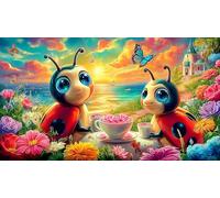 seven-spotted-ladybug 1000 Piece Jigsaw Puzzles for Family Old Kids Birthday Presents 100% Recycled Cardboard 75x50cm/1000pcs