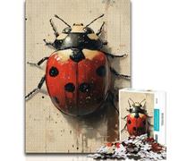Seven-spotted Ladybug 1000 Piece Jigsaw Puzzles for Teenagers,Family Game Stress Reliever Difficult Challenge Artists Collection,Fine Art (38x26cm)