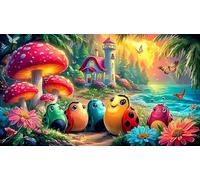 seven-spotted-ladybug 1000 Piece Recycled Paper Jigsaw Puzzle Fun Present & Activity for Home Challenging Puzzles Great Gift Idea for Adults 38x52cm/1000pcs