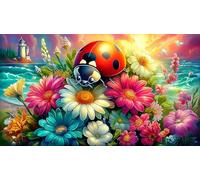 seven-spotted-ladybug 1000 Pieces Adult Jigsaws Educational Game Decompression Fun and Challenging Family Game for Adults and Kids Age 12 Years Up 70x50cm/1000pcs