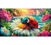 seven-spotted-ladybug 1000 Pieces Jigsaw Puzzle for Adults Decoration 100% Recycled Cardboard 38x52cm/1000pcs