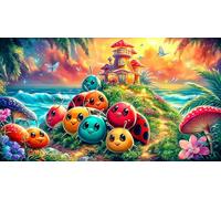 seven-spotted-ladybug 1000 Pieces Jigsaw Puzzle for Adults Decoration Challenging & Brainteasing 75x50cm/1000pcs