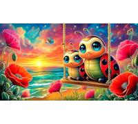 seven-spotted-ladybug 1000 Pieces Recycled Paper Jigsaw Puzzle Impossible Hard Difficult Educational Games for The Whole for Women, Gifts for Men 38x26cm/1000pcs