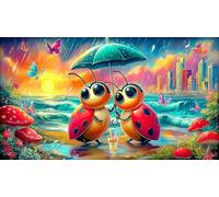 seven-spotted-ladybug 1000 Pieces Recycled Paper Jigsaw Puzzle Impossible Hard Difficult Educational Games for The Whole for Women, Gifts for Men 38x52cm/1000pcs