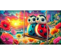 seven-spotted-ladybug 1000Pc Jigsaw Puzzles for Adults and Kids Age 12 Years + Impossible Hard Difficult Great Gift Idea 38x52cm/1000pcs
