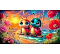 seven-spotted-ladybug 1000Pc Jigsaw Puzzles for Age 12 Years Kids 100% Recycled Cardboard 38x26cm/1000pcs