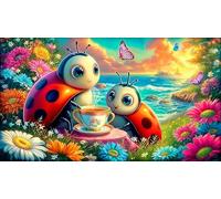 seven-spotted-ladybug Adult Jigsaws Puzzle 1000 Pieces Recycled Paper Educational Game Challenge for Wall Decoration and Gifts 38x52cm/1000pcs