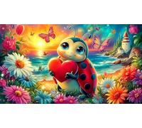 seven-spotted-ladybug Jigsaw Puzzle 1000Pc Recycled Paper Impossible Hard Difficult Educational Game Decompression for Adults 38x52cm/1000pcs