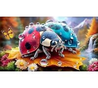 seven-spotted-ladybug Jigsaw Puzzles 1000 Pieces Fun and Challenging Family Game Puzzle Game Great Gift Idea for The Whole for Women, Gifts for Men 70x50cm/1000pcs