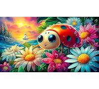 seven-spotted-ladybug Jigsaw Puzzles 1000 Pieces Fun and Challenging Family Game Puzzle Game Great Gift Idea for The Whole for Women, Gifts for Men 70x50cm/1000pcs