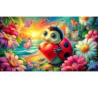 seven-spotted-ladybug Jigsaw Puzzles 1000 Pieces Fun and Challenging Family Game Puzzle Game Great Gift Idea for The Whole for Women, Gifts for Men 38x26cm/1000pcs