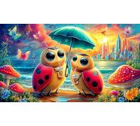 seven-spotted-ladybug Jigsaw Puzzles 1000 Pieces Fun and Challenging Family Game Puzzle Game Great Gift Idea for The Whole for Women, Gifts for Men 38x52cm/1000pcs