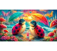 seven-spotted-ladybug Puzzle Game 1000 Pieces Educational Game Challenge Recycled Paper Challenging Puzzles for Wall Decoration and Gifts 38x26cm/1000pcs