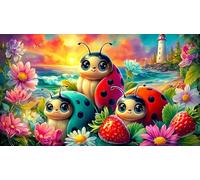 seven-spotted-ladybug Recycled Paper Jigsaw Puzzle 1000 Pieces Great Gift Idea Educational Games for The Whole for Women, Gifts for Men 70x50cm/1000pcs
