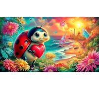 seven-spotted-ladybug Recycled Paper Jigsaw Puzzle 1000 Pieces Great Gift Idea Educational Games for The Whole for Women, Gifts for Men 38x26cm/1000pcs