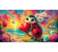 seven-spotted-ladybug Recycled Paper Jigsaw Puzzle 1000 Pieces Great Gift Idea Educational Games for The Whole for Women, Gifts for Men 38x52cm/1000pcs
