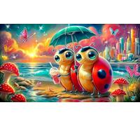 seven-spotted-ladybug Recycled Paper Jigsaw Puzzle 1000 Pieces Great Gift Idea Educational Games for The Whole for Women, Gifts for Men 70x50cm/1000pcs