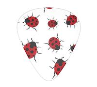 Seven Star Ladybird Guitar Plectrums Classical Triangle Bass Acoustic And Electric Guitar Plectrums For Guitarists 12 Pieces