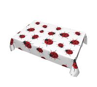 Seven Star Ladybird Printed, Rectangular Decorative Tablecloth. For Indoor And Outdoor Dining Tables Of 4 To 6, 54x72 Inches