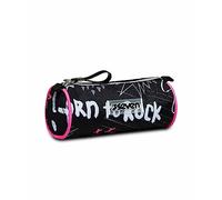 Seven STREETPAINT Girl School Pen Holder, Black - Spacious, Mono Compartment - School Pencil Case Girls - Elementary School, Middle School, Black, Taglia Unica, School