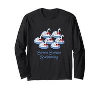 Seven Swans Swimming Twelve Days of Christmas Long Sleeve T-Shirt