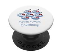 Seven Swans Swimming Twelve Days of Christmas PopSockets Adhesive PopGrip