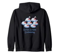 Seven Swans Swimming Twelve Days of Christmas Zip Hoodie