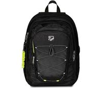 Seven Tech School Backpack, Black, Double Compartment with PC Pocket and Bottle Pocket, Black, Taglia unica, modern