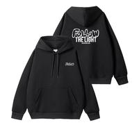 Seven.Teen Concert Follow Hoodie Support Printed Merch Sweatshirt Cotton Hooded Sweatshirt Top(Black,XL)