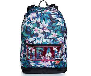 Seven The Double - Dreams Flowers, Unisex Reversible Backpack with Stereo Headphones - Kids, Blue, One Size