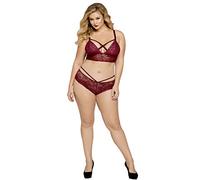 seven til midnight Bianca Rose Galloon Lace Bralette, Size 1X2X, Wine