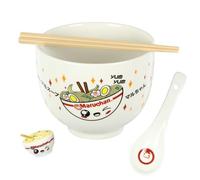 Seven Times Six Maruchan Ramen Noodle Kawaii Bundle Bowl Spoon Chopsticks & Chopstick Holder Set