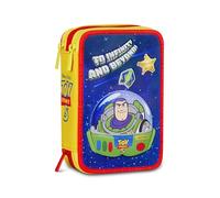 Seven Toy Story 3 Zip Case, Triple Compartment, Complete with Pencils, Marker, Colours, Backpack Accessories, Elementary, Medium, Superior, Blue Deep, Girls and Girls, Pink