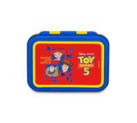 Seven Toy Story Lunch Box 850ml, Internal Snack Divider, Easy Open, Heat Resistant, Dishwasher Safe, Kids Gift, School, Travel, Red/Blue