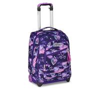 Seven Trolley Backpack, 38L, Dual Use, Double Compartment, Concealed Shoulder Straps, School and Leisure, Blue Deep, Girls and Girls, Purple/Black