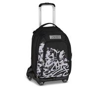 Seven Trolley Jack 8 Wheels Detach PLUMPY LINE BOY, Black, 34 L, Decomposable, Detachable Backpack, 4 in 1, Cross-over System, Multifunctional Pockets, Elementary and Middle School, Children, Boys