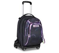Seven Trolley Jack 8 Wheels Detach SHADOWS OF COLOR, Black, 34 L, Decomposable, Cross-over System, Detachable Backpack, Side Bottle Pocket, Elementary and Middle School, Children, Boys
