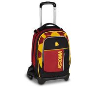 Seven Trolley School Jack 3 Wheels Roma, Black, 33 L, Discomposable, Cross-Over System, 3 in 1, Use Backpack, Front Pocket, Elementary and Middle School, Child, Boy, Football, Official Product