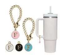 Seven Uncles 4PCS Stanley Cup Letter Charms - Name ID Handle Charms for Modern Tumblers, Fits All Water Cup Handles, 1*1*0.75 inches, Stainless Steel, No Gemstone